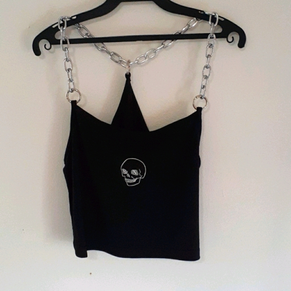 Skull Chain Straps Crop